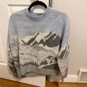 NWT Abercrombie Mountain Landscape Knit Sweater